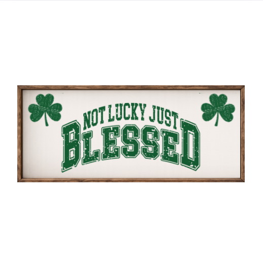 Not Lucky Just Blessed – Rustic Wood Framed Sign