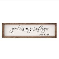 God is My Refuge – Rustic Wood Framed Sign