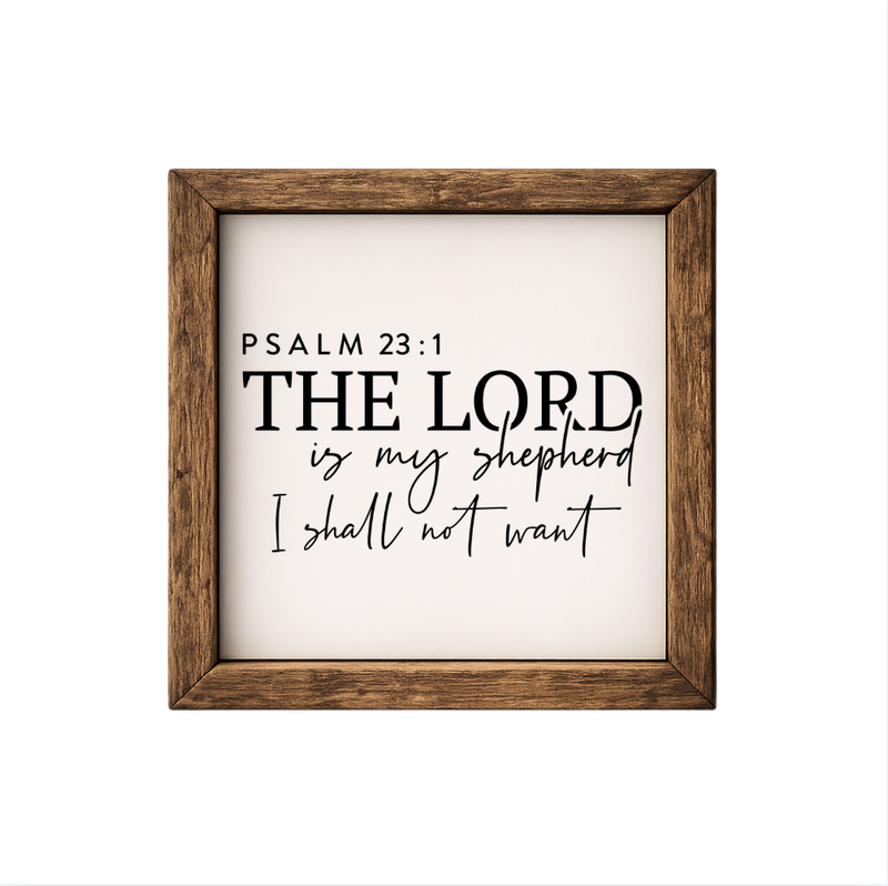 The Lord is My Shepherd – Rustic Wood Framed Sign