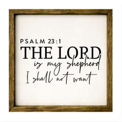 The Lord is My Shepherd – Rustic Wood Framed Sign