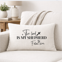 The Lord Is My Shepard – Faith-Inspired Linen Throw Pillow