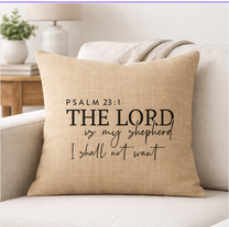 Psalm 23:1 – Faith-Inspired Linen Throw Pillow