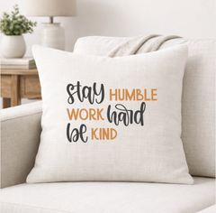 Stay Humble – Faith-Inspired Linen Throw Pillow