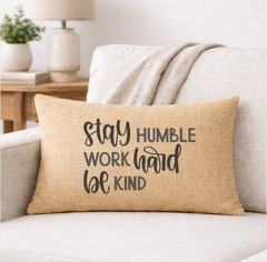 Stay Humble – Faith-Inspired Linen Throw Pillow