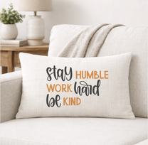 Stay Humble – Faith-Inspired Linen Throw Pillow