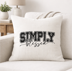Simply Blessed – Faith-Inspired Linen Throw Pillow