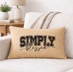 Simply Blessed – Faith-Inspired Linen Throw Pillow