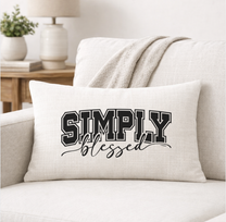Simply Blessed – Faith-Inspired Linen Throw Pillow