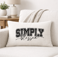 Simply Blessed – Faith-Inspired Linen Throw Pillow