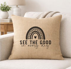 See The Good – Faith-Inspired Linen Throw Pillow