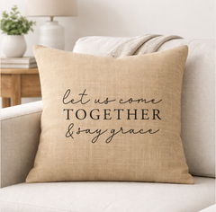 Say Grace – Faith-Inspired Linen Throw Pillow