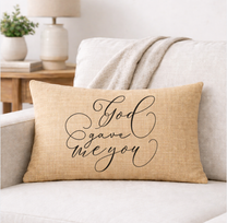 God Gave Me You – Faith-Inspired Linen Throw Pillow