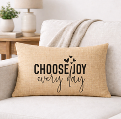 Choose Joy Every Day – Faith-Inspired Linen Throw Pillow
