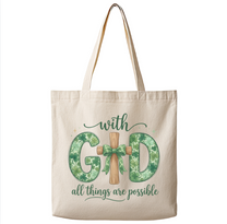 With God All Things Are Possible – Canvas Tote Bag