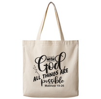 With God All Things Are Possible – Canvas Tote Bag