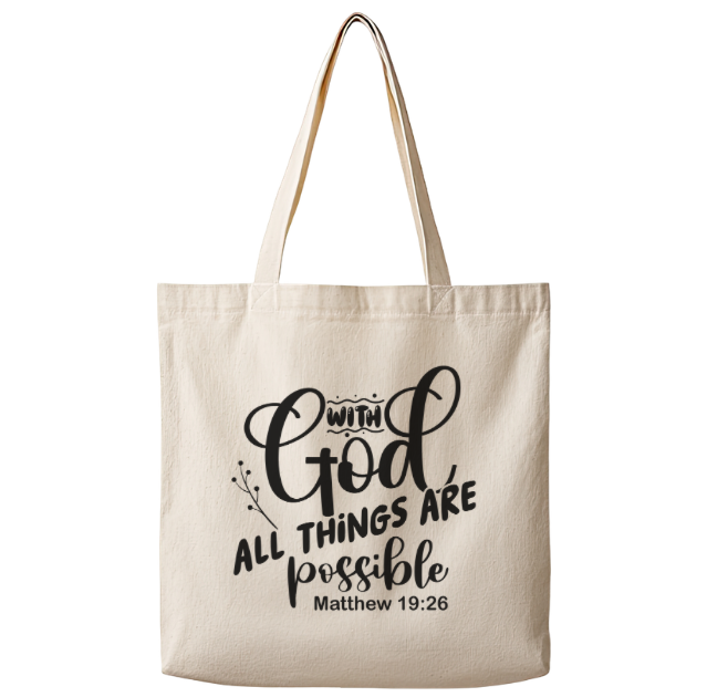With God All Things Are Possible – Canvas Tote Bag