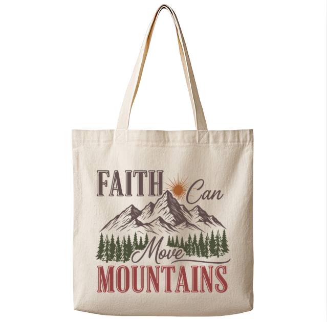 Faith Can Move Mountains– Canvas Tote Bag
