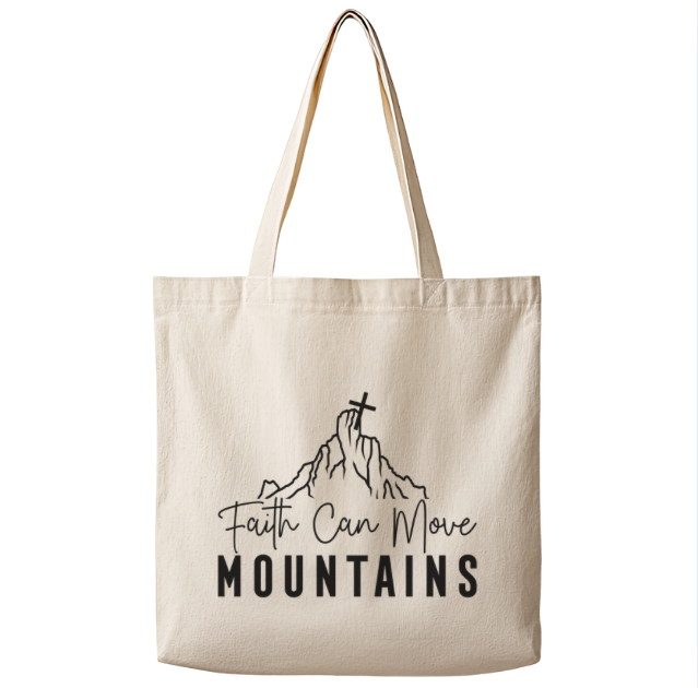 Faith Can Move Mountains– Canvas Tote Bag