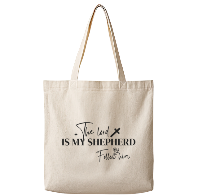 The Lord is My Shepard Follow Him– Canvas Tote Bag