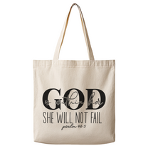 God is Within Her She Will Not Fail – Canvas Tote Bag
