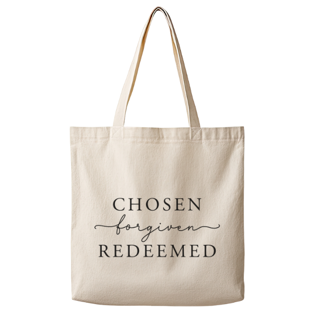 Chosen Forgiven Redeemed – Canvas Tote Bag