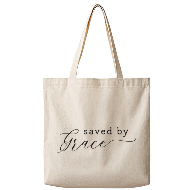 Saved By Grace– Canvas Tote Bag