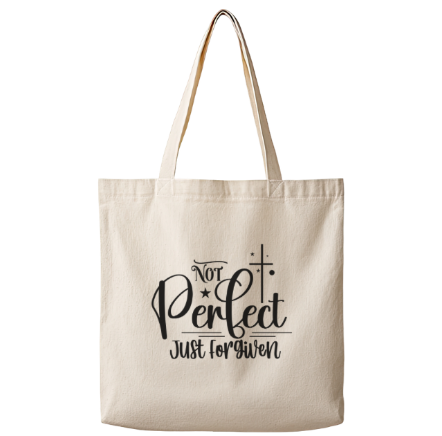 Not Perfect Just Forgiven– Canvas Tote Bag