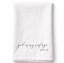 God is my Refuge - Tea Towel
