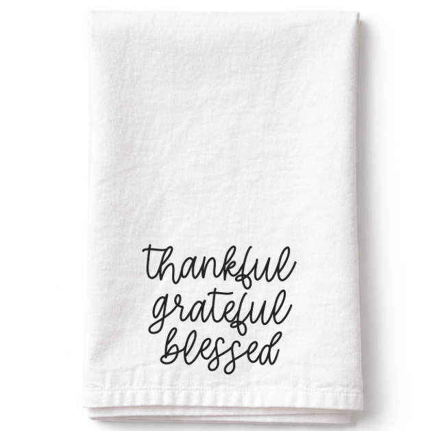 Thankful Grateful Blessed - Tea Towel