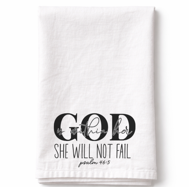God Is With Her- Tea Towel