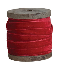 10 Yard Velvet Ribbon on Wood Spool