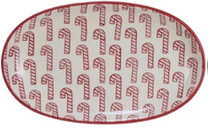 Hand-Stamped Stoneware Plate w/ Holiday Pattern, 3 Styles