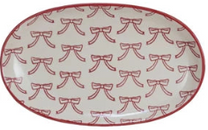 Hand-Stamped Stoneware Plate w/ Holiday Pattern, 3 Styles