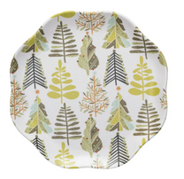 Bamboo Melamine Scalloped Plate, 4 styles