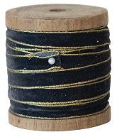 10 Yard Velvet Ribbon on Wood Spool Metallic