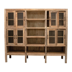 Reclaimed Wood Cabinet with Glass Doors