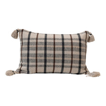 Load image into Gallery viewer, Woven Plaid Lumbar Pillow