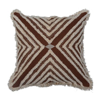 Square Cotten Blend Tufted &amp; Embroidered Pillow