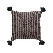 Woven Cotten Pillow w/ Stripes &amp; Tassels