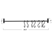 Load image into Gallery viewer, Metal Wall Hook w/ 7 Hooks, Black