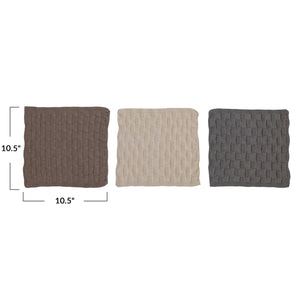 Cotton Blend Dish Towels w/ Weave Pattern, 3 Colors
