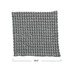 Stonewashed Cotton Waffle Weave Dish Cloths, Blue Set