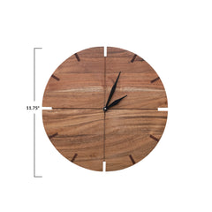 Acacia Wood Wall Clock