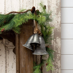 Hanging Pewter Tone Vintage Bells