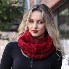 Faux Sherpa Lining Knit Infinity Scarf