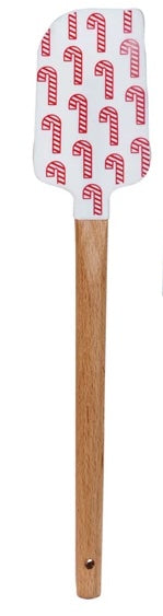 Silicone & Wood Spatula w/ Holiday Patterns, Large