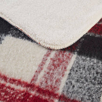 Plaid Faux Mohair Sherpa Throw