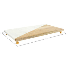 Load image into Gallery viewer, Cutting Board/Serving Tray with Brass Feet