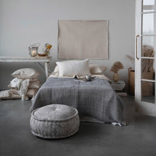 Load image into Gallery viewer, Woven Cotton Lumbar Pillow with Pom Poms