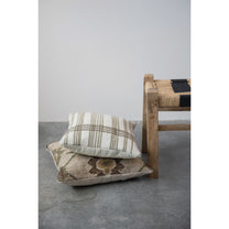 Woven Cotton Jacquard Pillow with Stripes
